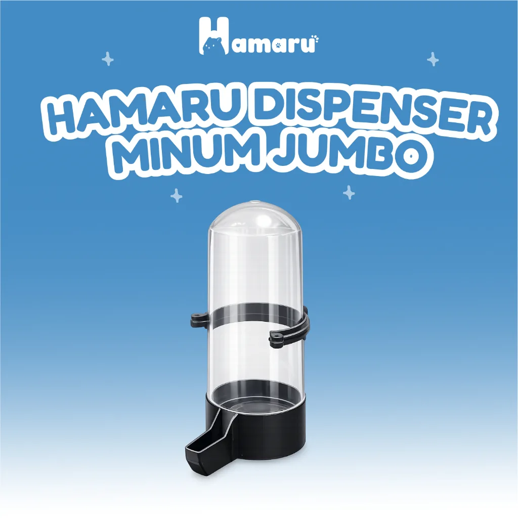 Hamaru Dispenser Jumbo Tempat Makan dan Minum Hamster Kapasitas Besar Transparan Praktis - Tempat Minum