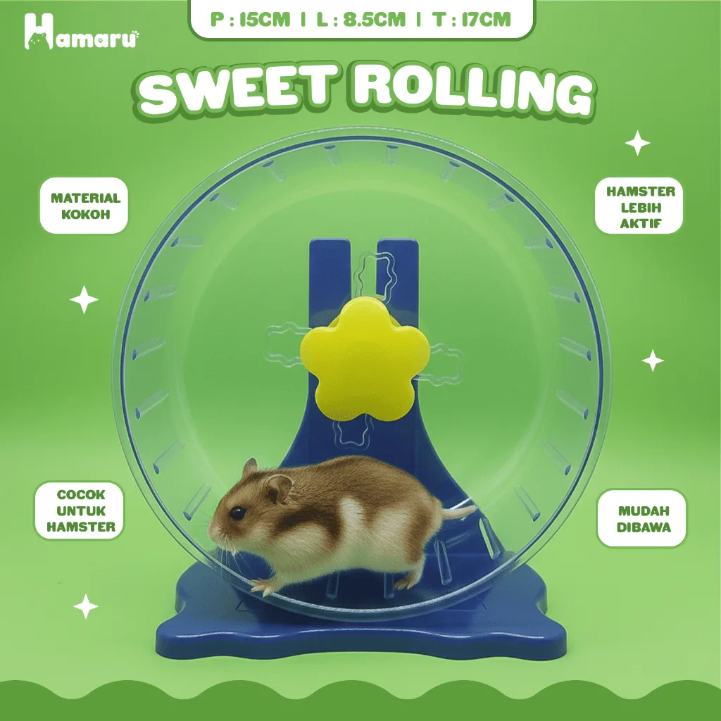 HAMARU Sweet Rolling Transparant Kincir Mainan & Latihan Olahraga Hamster Hewan Kecil