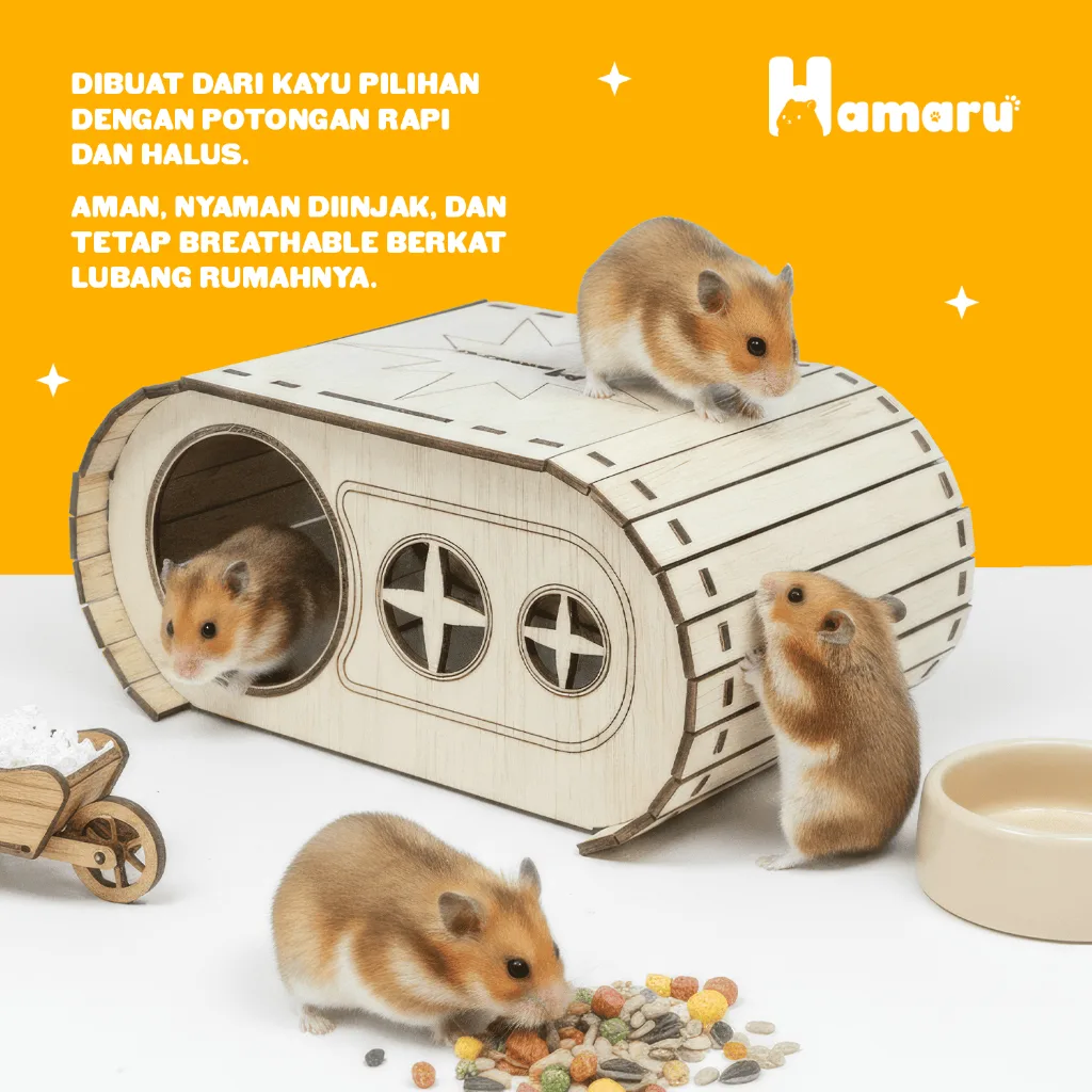 HAMARU Rumah Kayu Hamster DIY Rakitan Murah – Capsule House