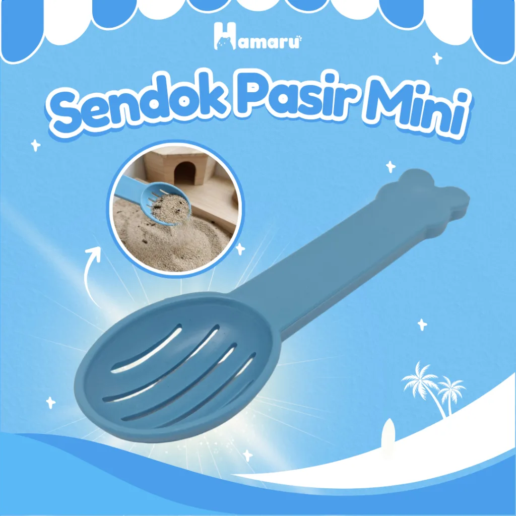 HAMARU Sendok Pasir Mini Hamster Alat Penyaring Pasir Kotoran Sekop Pasir Mini  Kandang Hewan Kecil