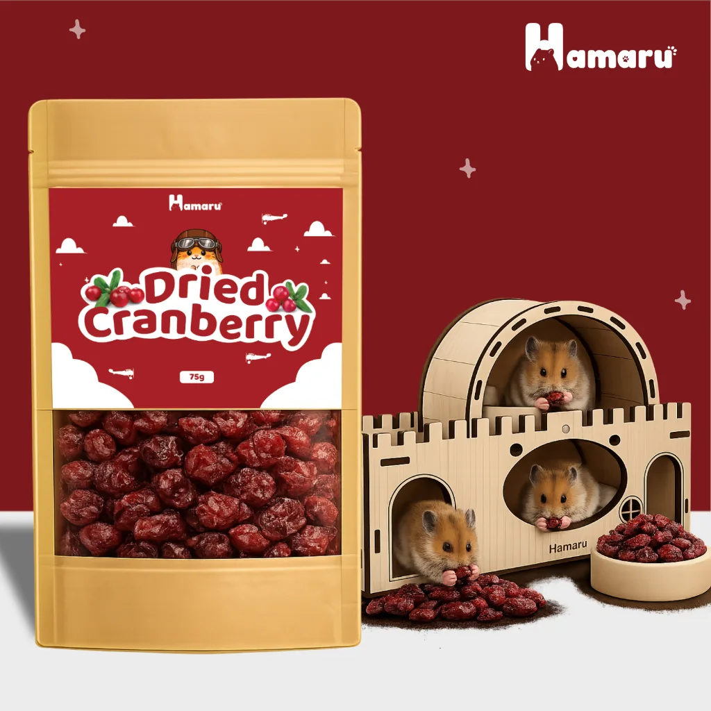 Hamaru Dried Cranberry Snack Camilan Natural Hamster Sugar Glider Alami Tanpa Pengawet - 75g