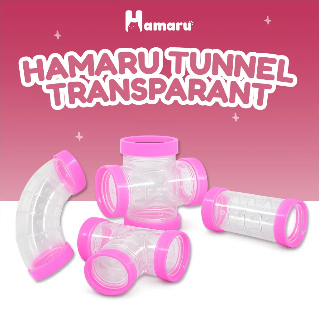 Hamaru Hamster Tunnel Transparant Sambungan Terowongan Hamster Transparan Aksesoris Mainan Kandang