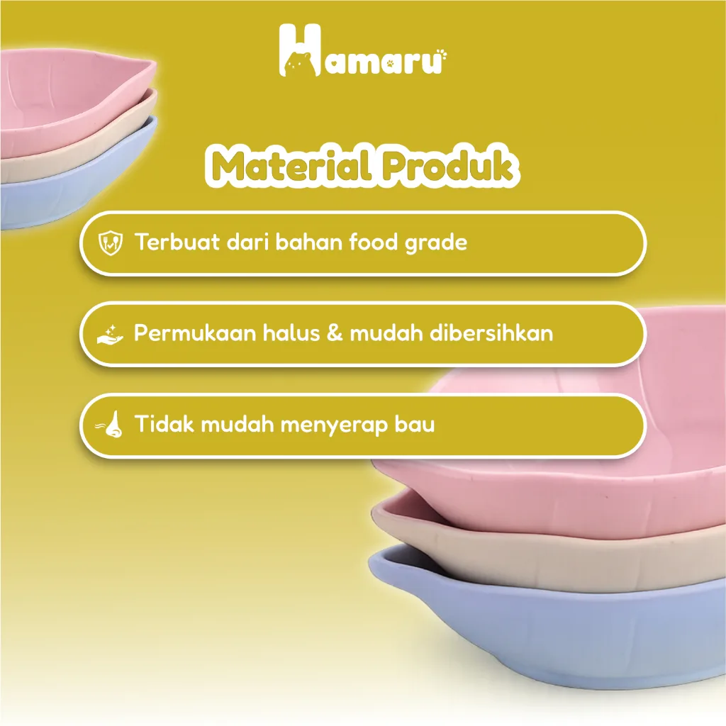 Hamaru Mini Leaf Bowl Tempat Makan Hamster Hewan Kecil Mangkok Mini Bentuk Daun Food Grade