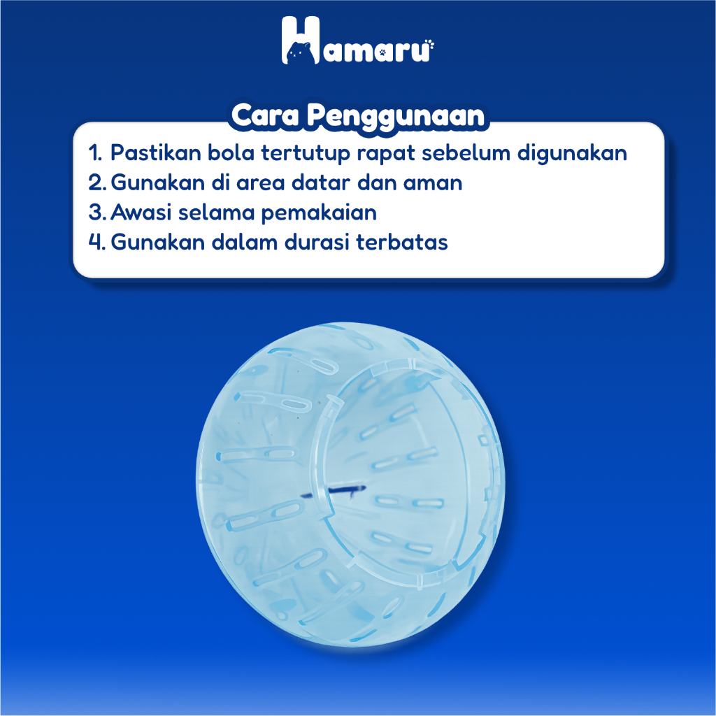 Hamaru Hamster Ball Jogging Bola Lari Mainan Accesories Hamster Marmut Landak Mini Hewan Kecil