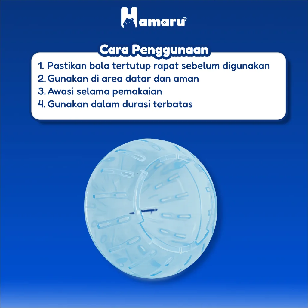 Hamaru Hamster Ball Jogging Bola Lari Mainan Accesories Hamster Marmut Landak Mini Hewan Kecil