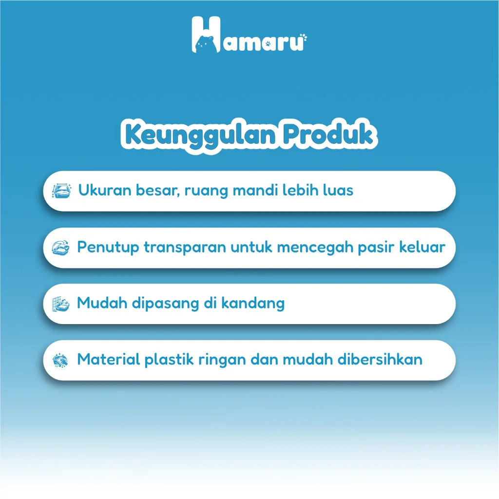 Hamaru Sandbath Big Room Tempat Mandi Pasir Hamster Besar Wadah Mandi Pasir Kandang Hewan kecil