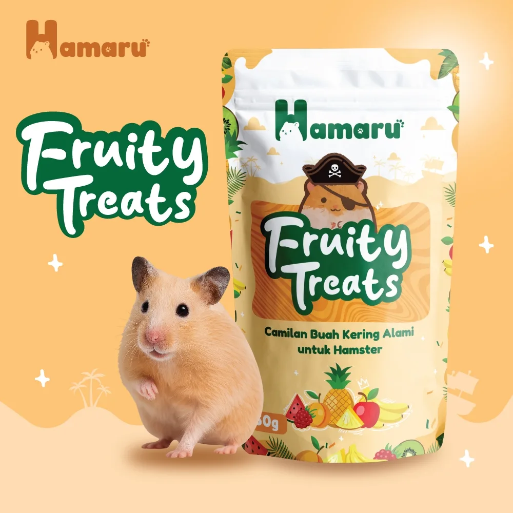 HAMARU Fruity Treats Makanan Hamster Camilan Buah Kering Snack Vitamin Pakan Sehat 50g Marmut