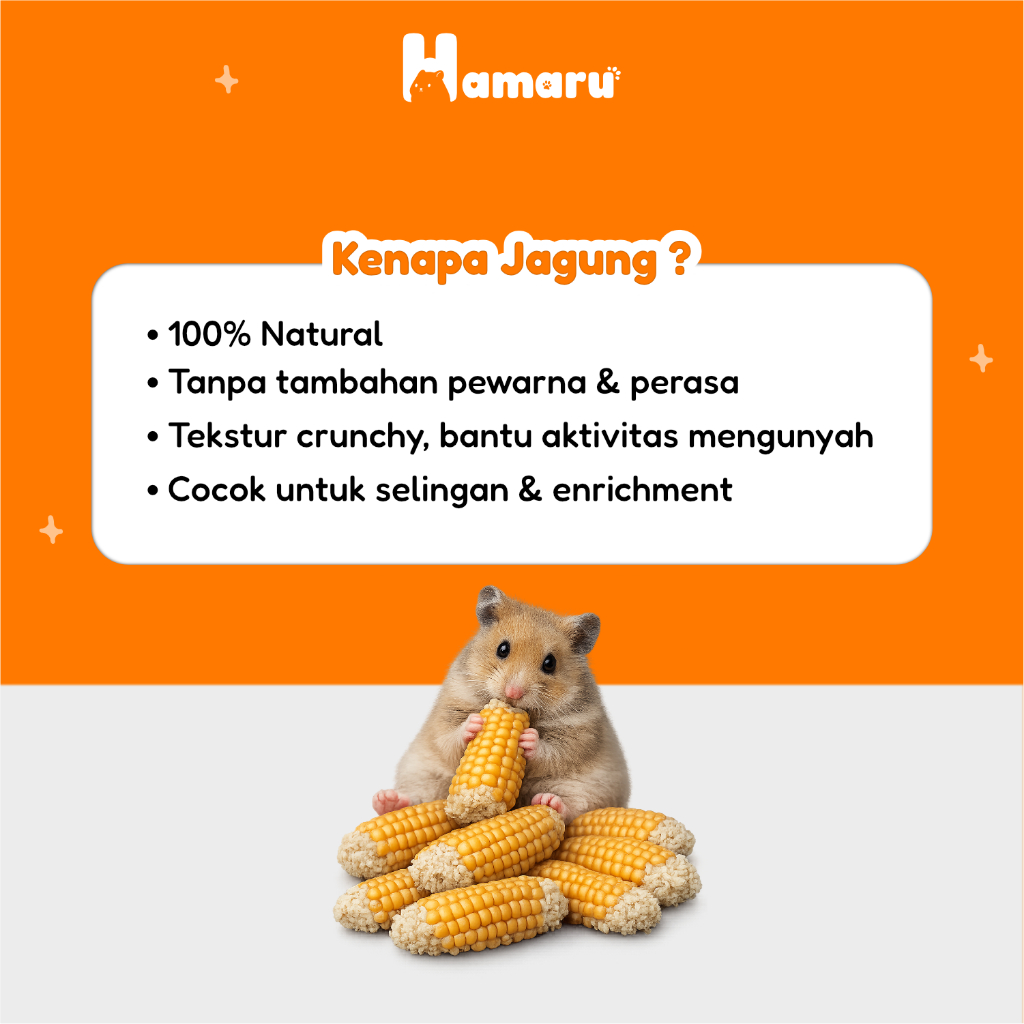 Hamaru Jagung Mini Corn Pakan Kering Hamster Cemilan Sehat Kaya Nutrisi