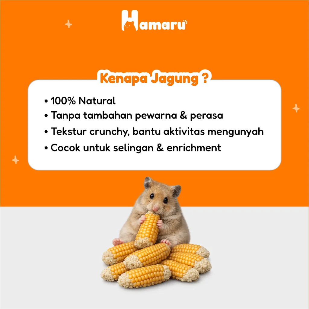 Hamaru Jagung Mini Corn Pakan Kering Hamster Cemilan Sehat Kaya Nutrisi