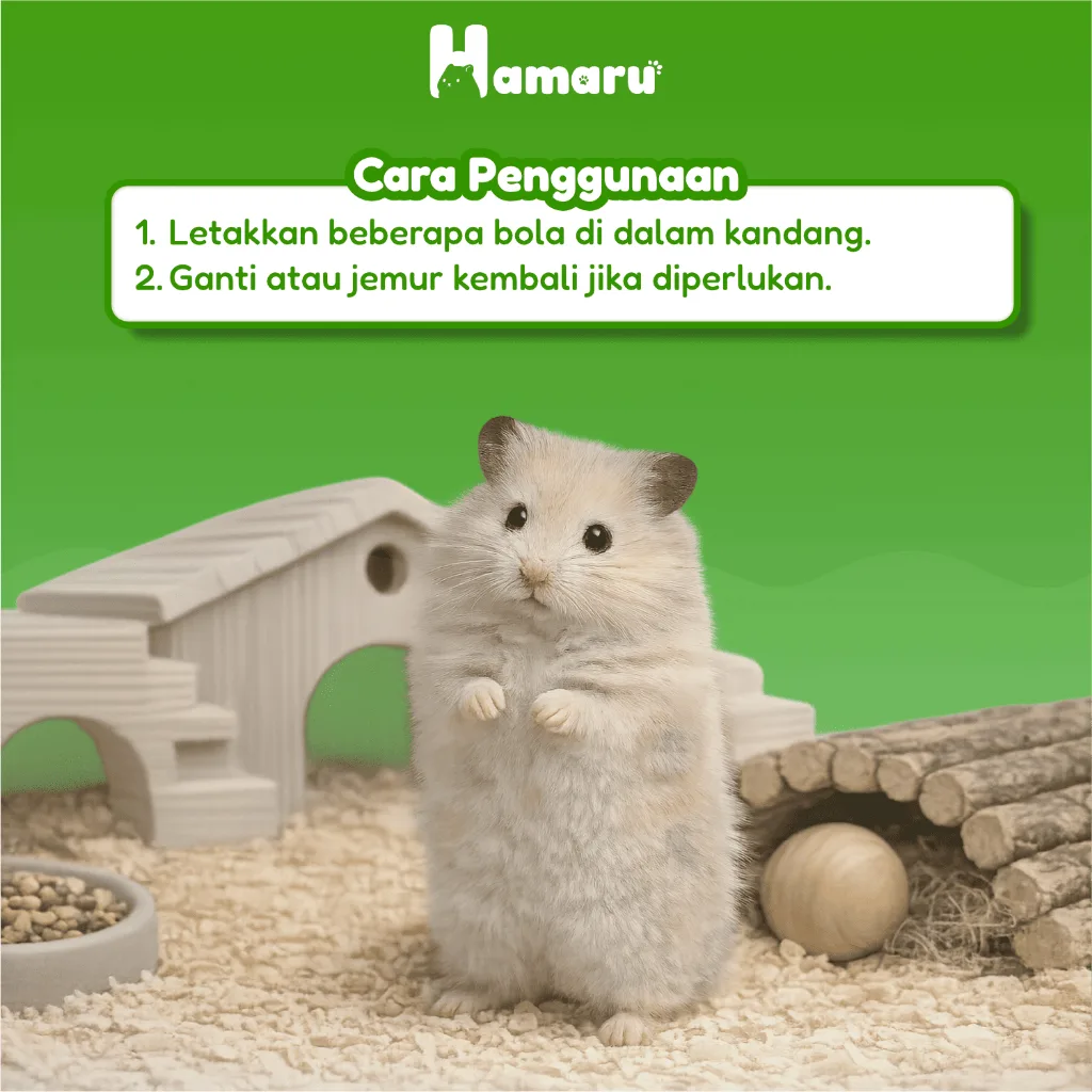 Hamaru Magic Wood Ball Bola Kayu Natural Penghilang Bau Kandang Hamster