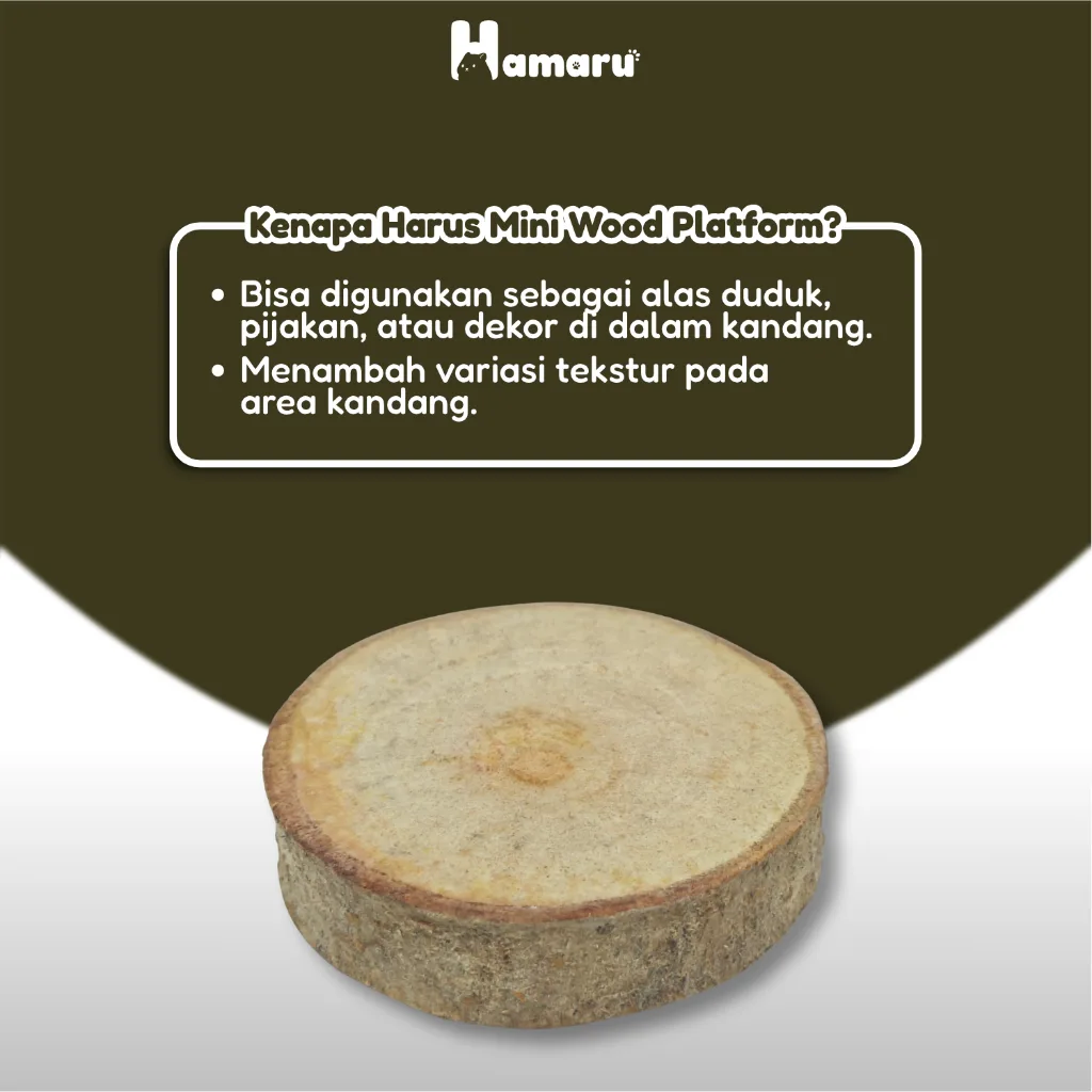 Hamaru Mini Wood Platform Alas Kayu Natural Kandang Hamster Pijakan Dudukan Dekorasi Kandang