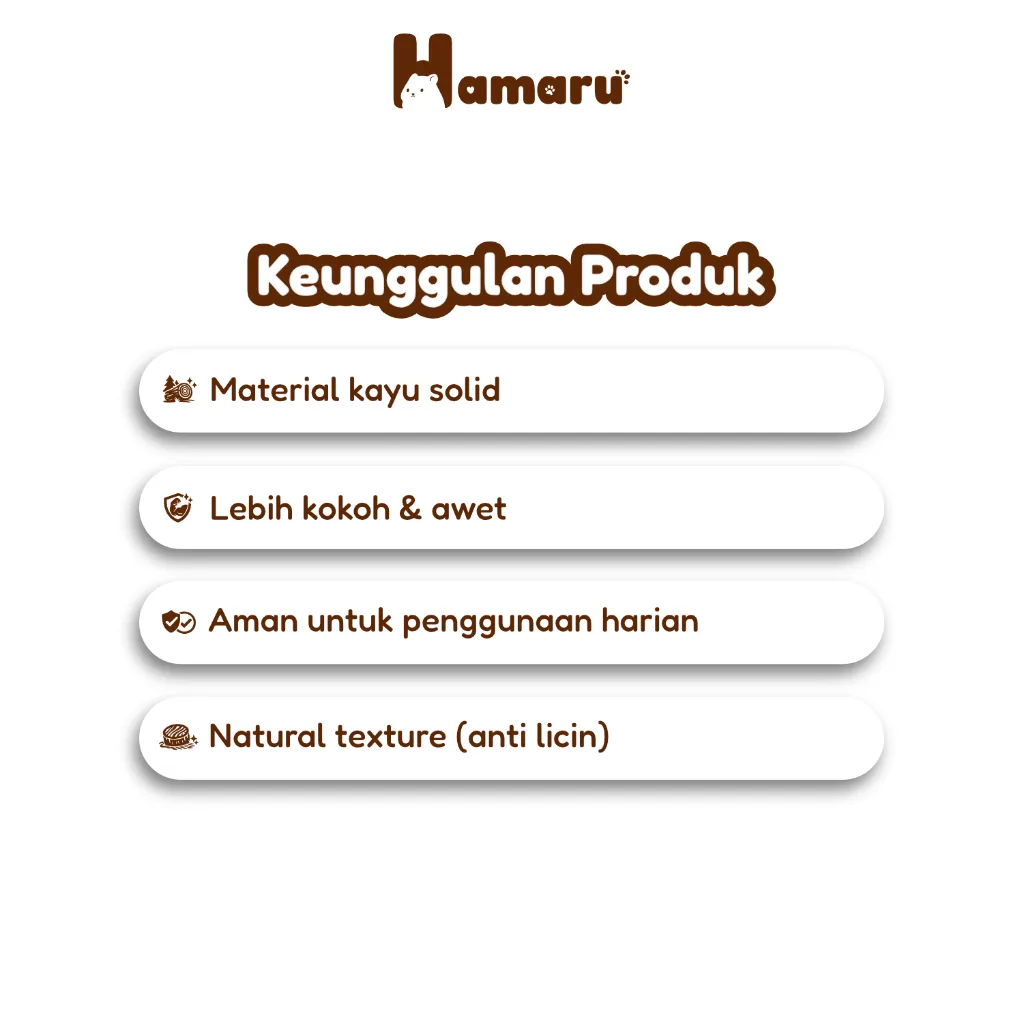 Hamaru Wooden Log Bowl Natural Kayu Asli Tempat Makan Hamster Marmut Kelinci Hewan Kecil
