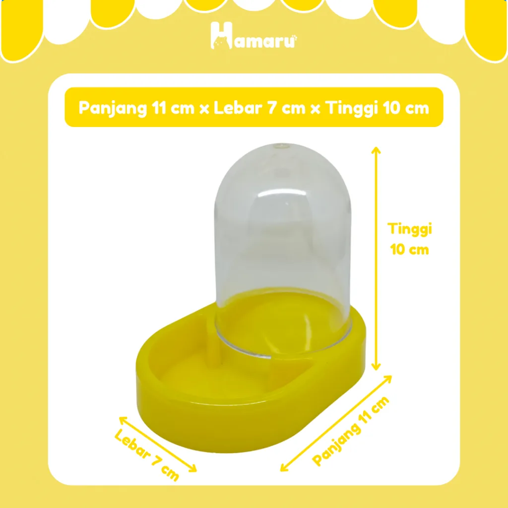 HAMARU Tempat Makan Hamster Capsule Feeder Otomatis Wadah Pakan Hewan Kecil
