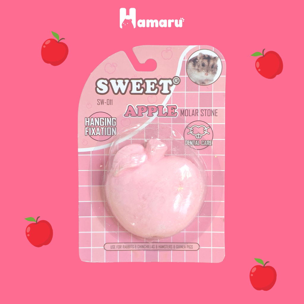 HAMARU Gnawing Stone Buah Batu Gigitan Hewan Hamster Bentuk Buah - Apel