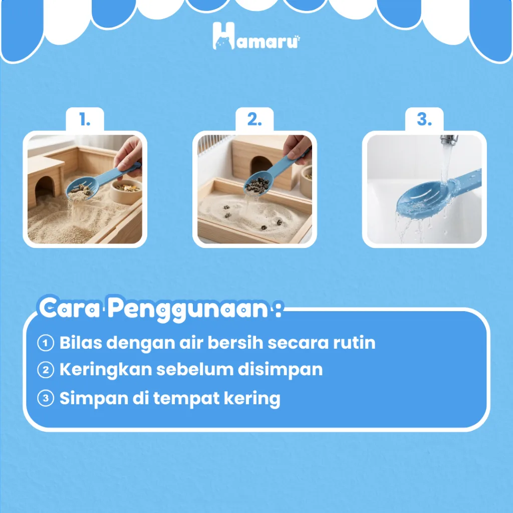HAMARU Sendok Pasir Mini Hamster Alat Penyaring Pasir Kotoran Sekop Pasir Mini  Kandang Hewan Kecil