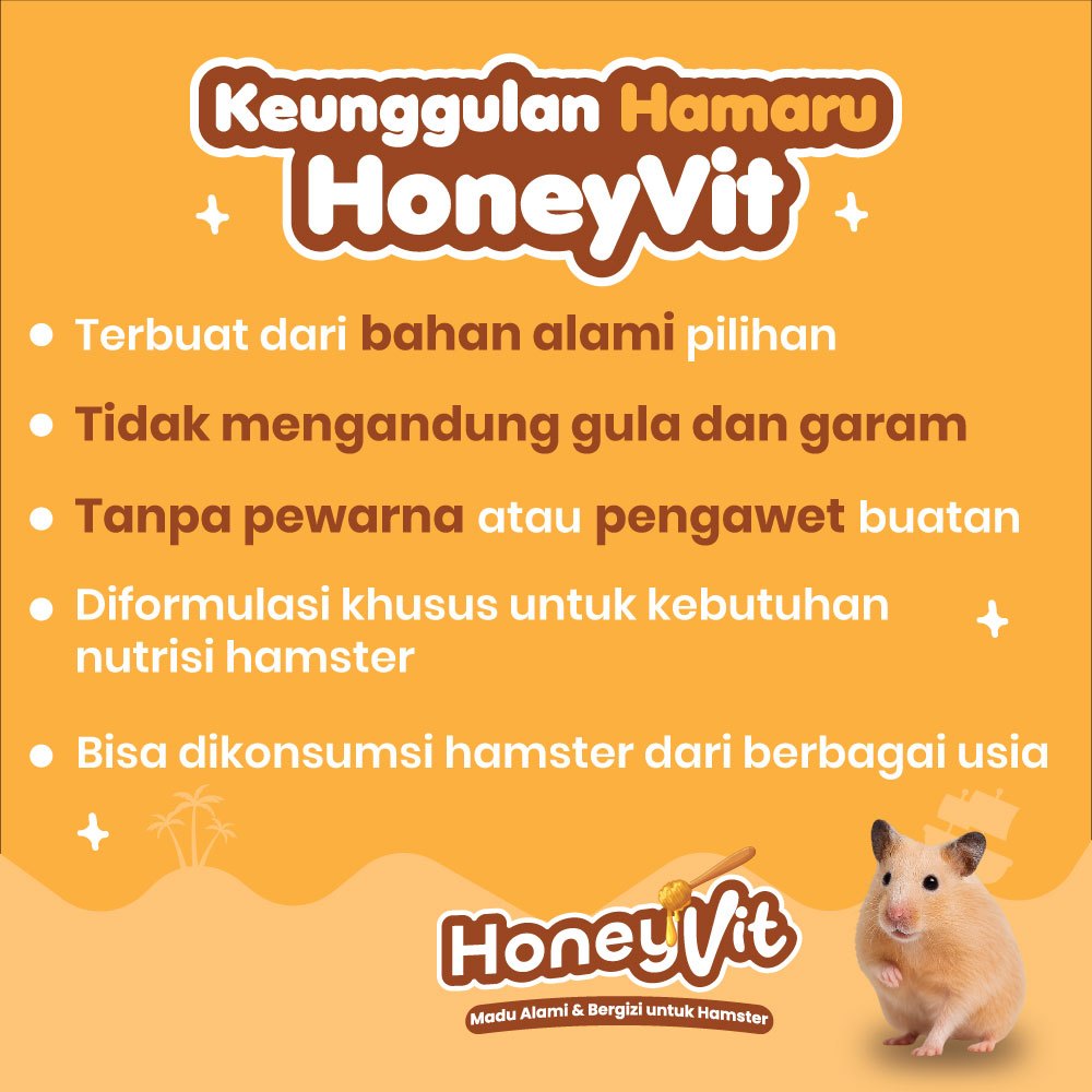 HAMARU HoneyVit Madu Murni Suplemen Hamster dan Hewan Lainnya - 30ML