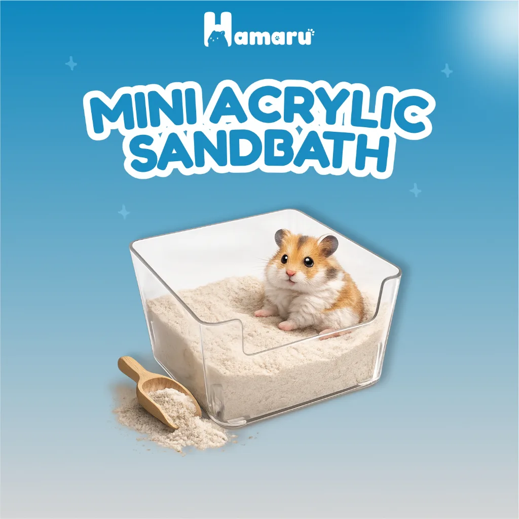 Hamaru Mini Acrylic Sandbath Tempat Mandi Pasir Hamster Kotak Sand Bath Hamster Akrilik Transparan