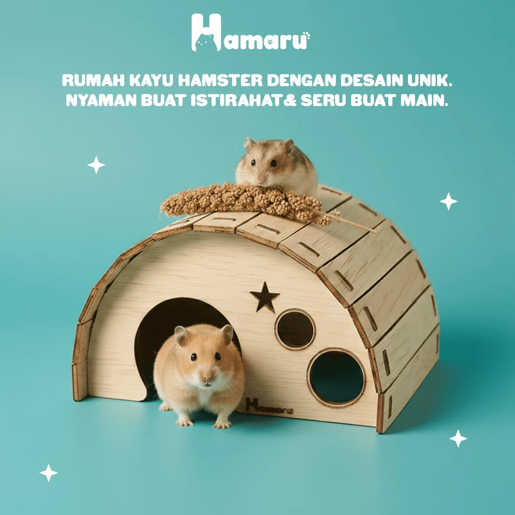 HAMARU Rumah Kayu Hamster Rakitan DIY Murah – Dome House