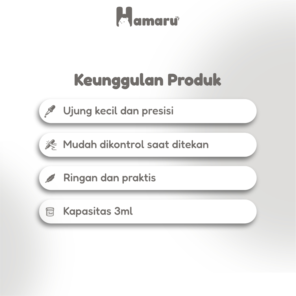 Hamaru Pipet 3ml Alat Bantu Makan Hamster untuk Susu Bubur dan Makanan Cair