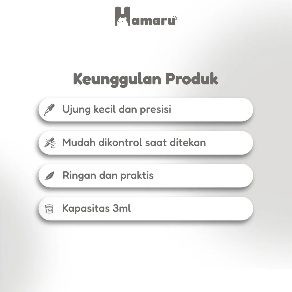 Hamaru Pipet 3ml Alat Bantu Makan Hamster untuk Susu Bubur dan Makanan Cair