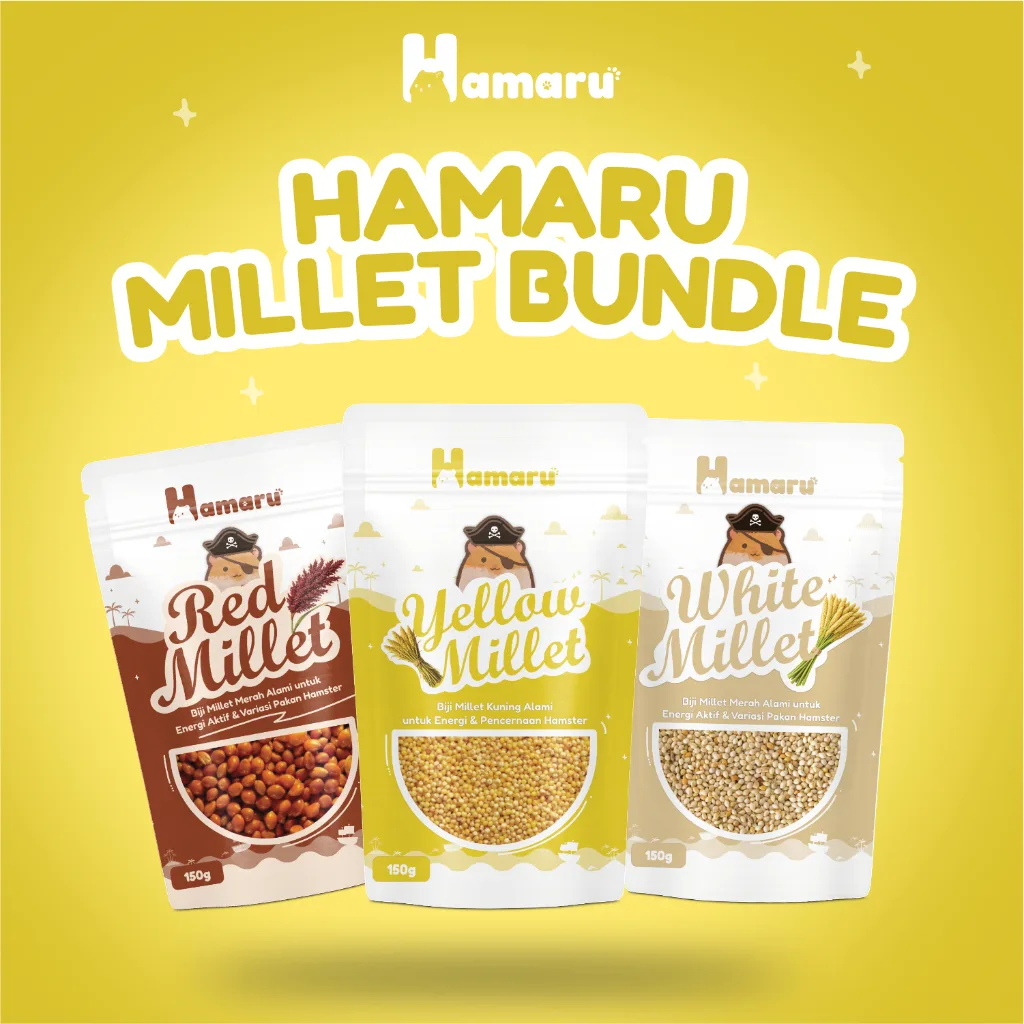 Hamaru Millet Bundle Mix Red Yellow White Millet Pakan Hamster Natural Variasi Pakan