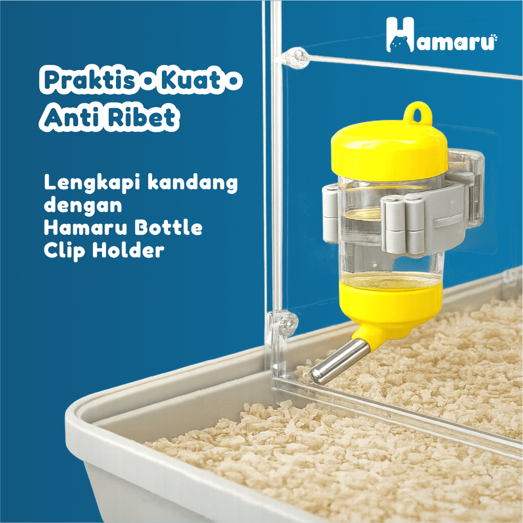 Hamaru Jepitan Botol Minum Holder Botol Hamster Aksesoris Kandang Anti Ribet