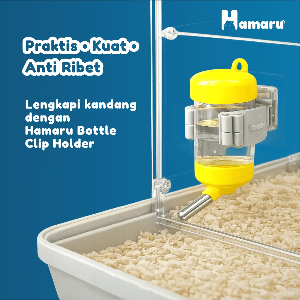 Hamaru Jepitan Botol Minum Holder Botol Hamster Aksesoris Kandang Anti Ribet