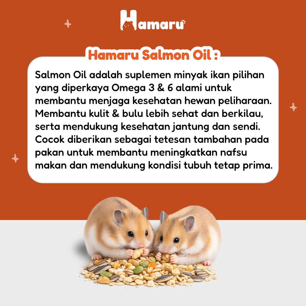 Hamaru Salmon Oil Minyak Salmon Omega 3 & 6 Suplemen Nafsu Makan Kesehatan Hamster Sugar Glider