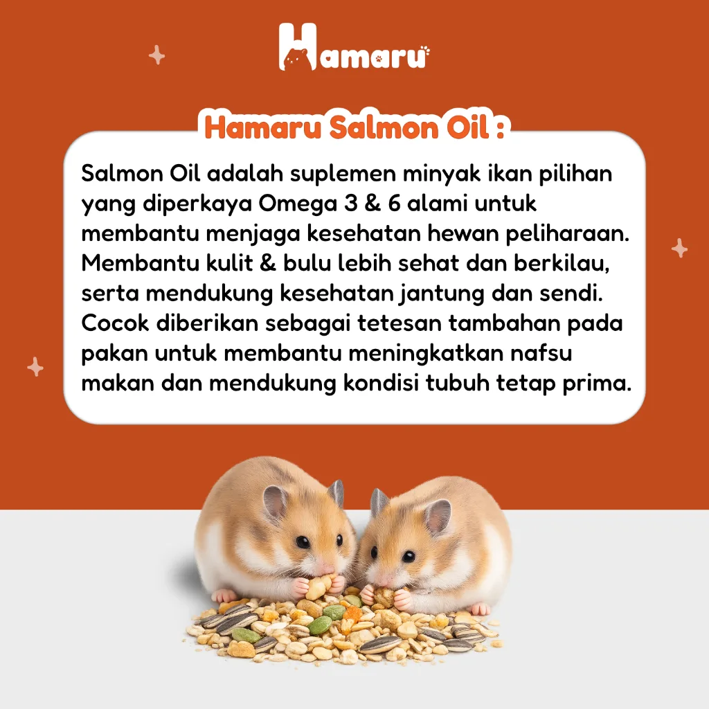 Hamaru Salmon Oil Minyak Salmon Omega 3 & 6 Suplemen Nafsu Makan Kesehatan Hamster Sugar Glider