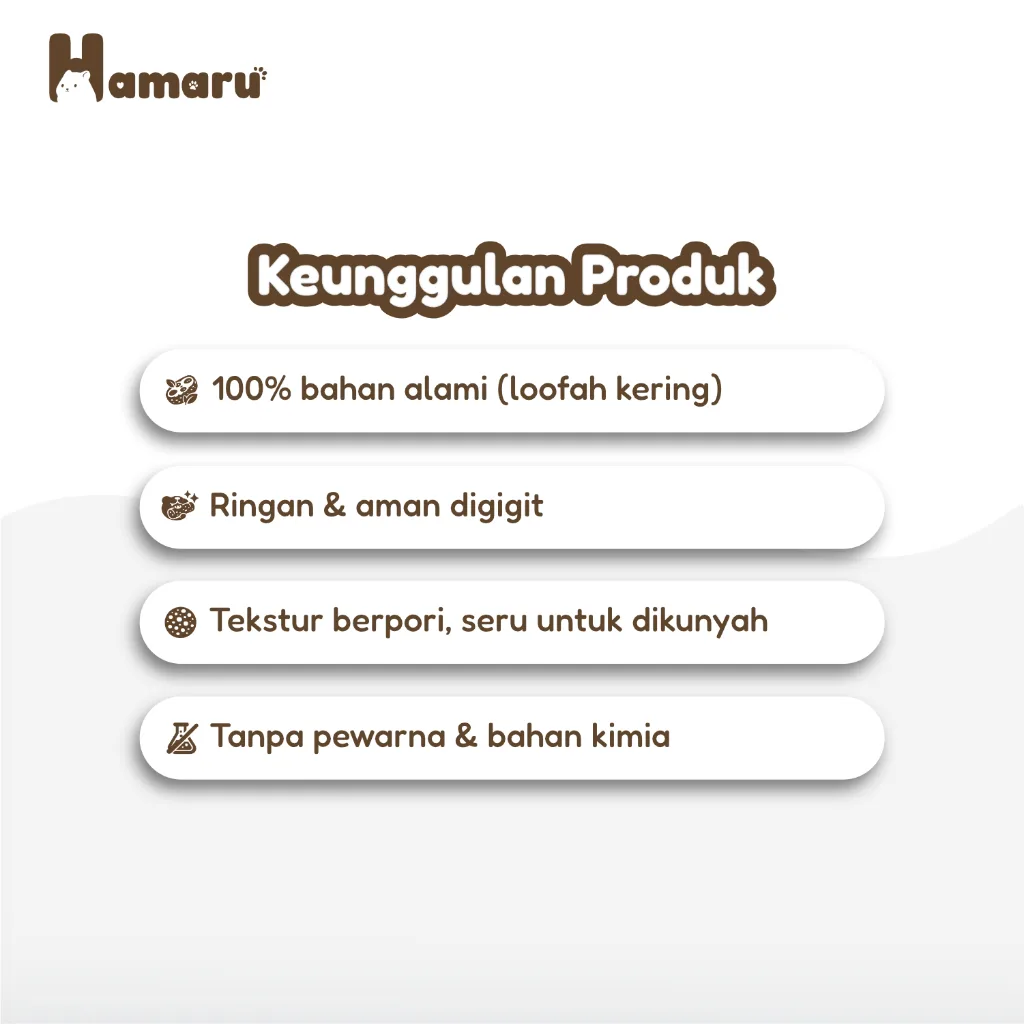 Hamaru Natural Loofah Chew Mainan Gigit Natural Hamster Hewan Kecil