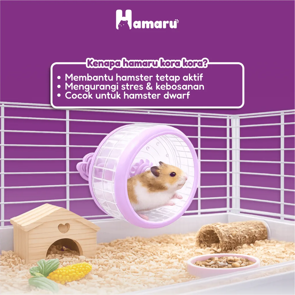 Hamaru Rolling Jepit Kandang Mainan Exercise Aksesoris Latihan Kandang Hamster Marmut Hewan Kecil