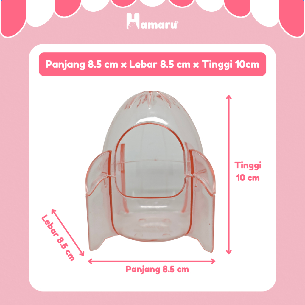 HAMARU Rocket Sandbath Tempat Mandi Pasir Hamster Desain Roket Tertutup Anti Berantakan
