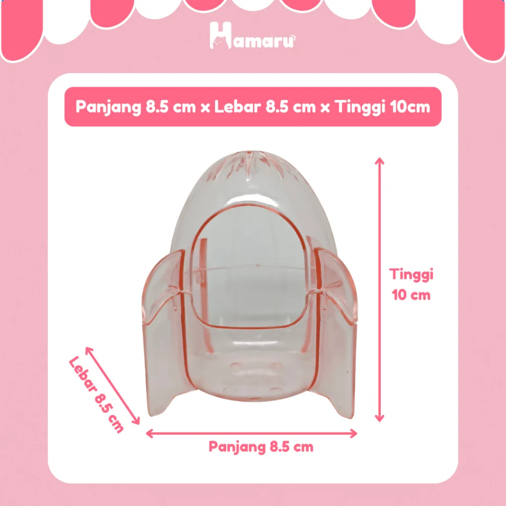 HAMARU Rocket Sandbath Tempat Mandi Pasir Hamster Desain Roket Tertutup Anti Berantakan