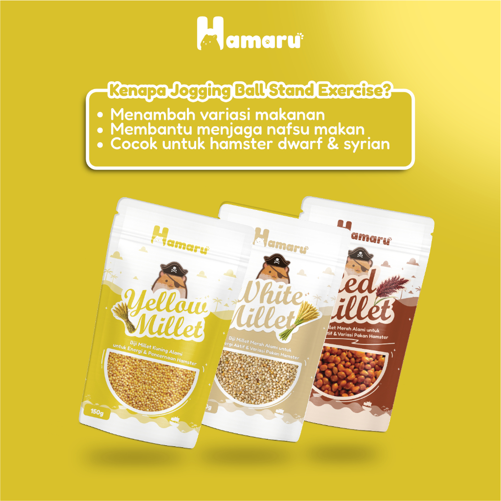 Hamaru Millet Bundle Mix Red Yellow White Millet Pakan Hamster Natural Variasi Pakan