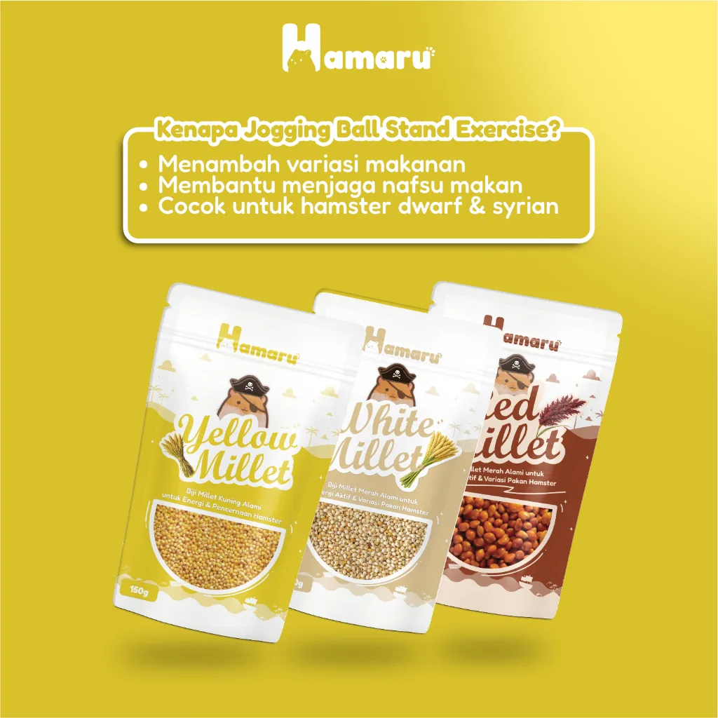 Hamaru Millet Bundle Mix Red Yellow White Millet Pakan Hamster Natural Variasi Pakan