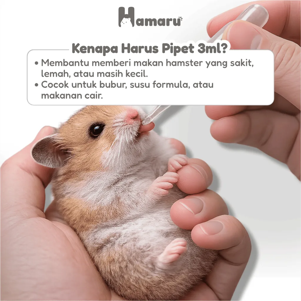 Hamaru Pipet 3ml Alat Bantu Makan Hamster untuk Susu Bubur dan Makanan Cair