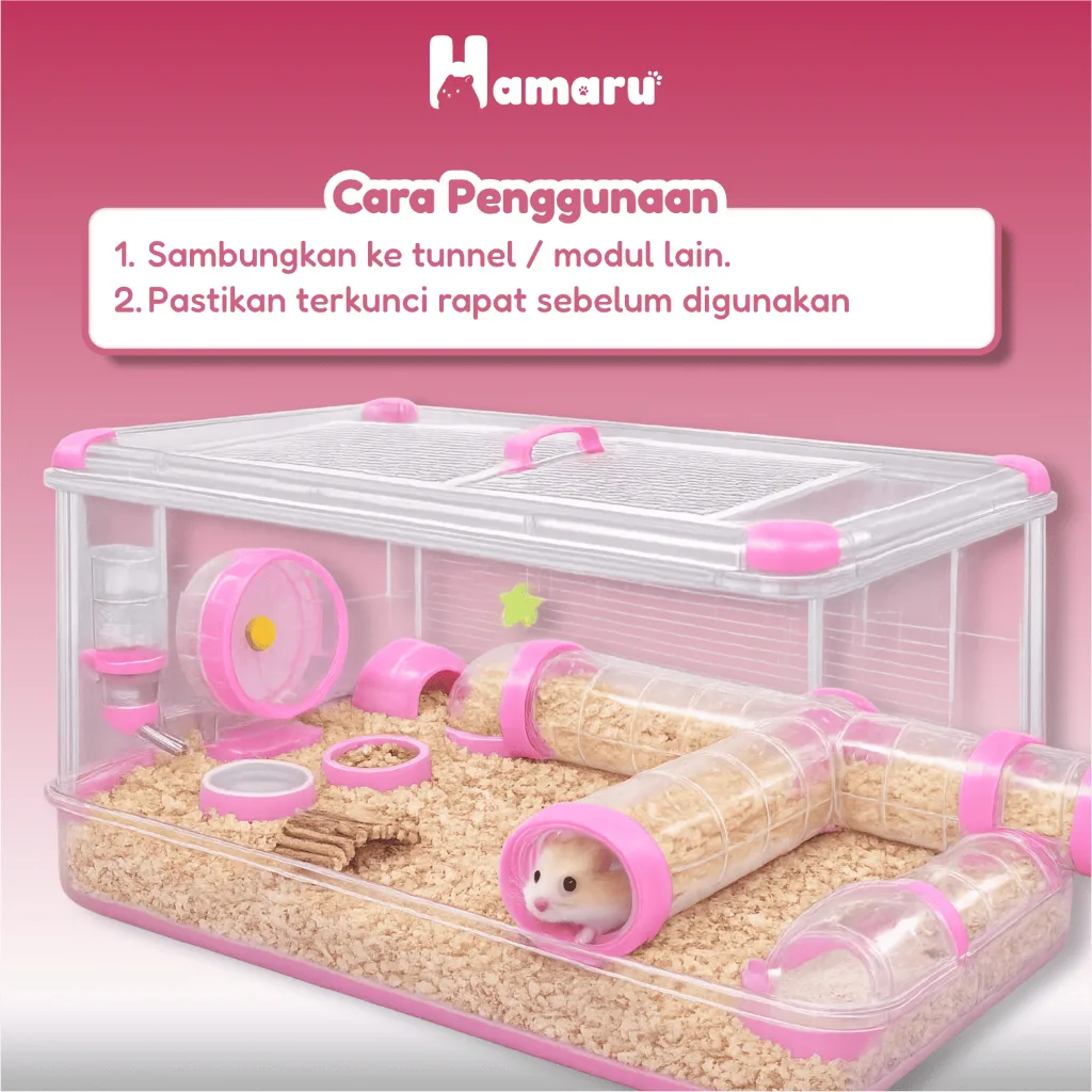 Hamaru Tunnel I Transparant Sambungan Terowongan Hamster Lurus Transparan Aksesoris Mainan Kandang