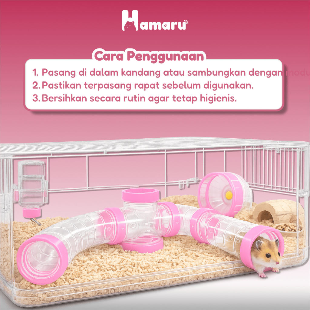 Hamaru Hamster Tunnel Transparant Sambungan Terowongan Hamster Transparan Aksesoris Mainan Kandang