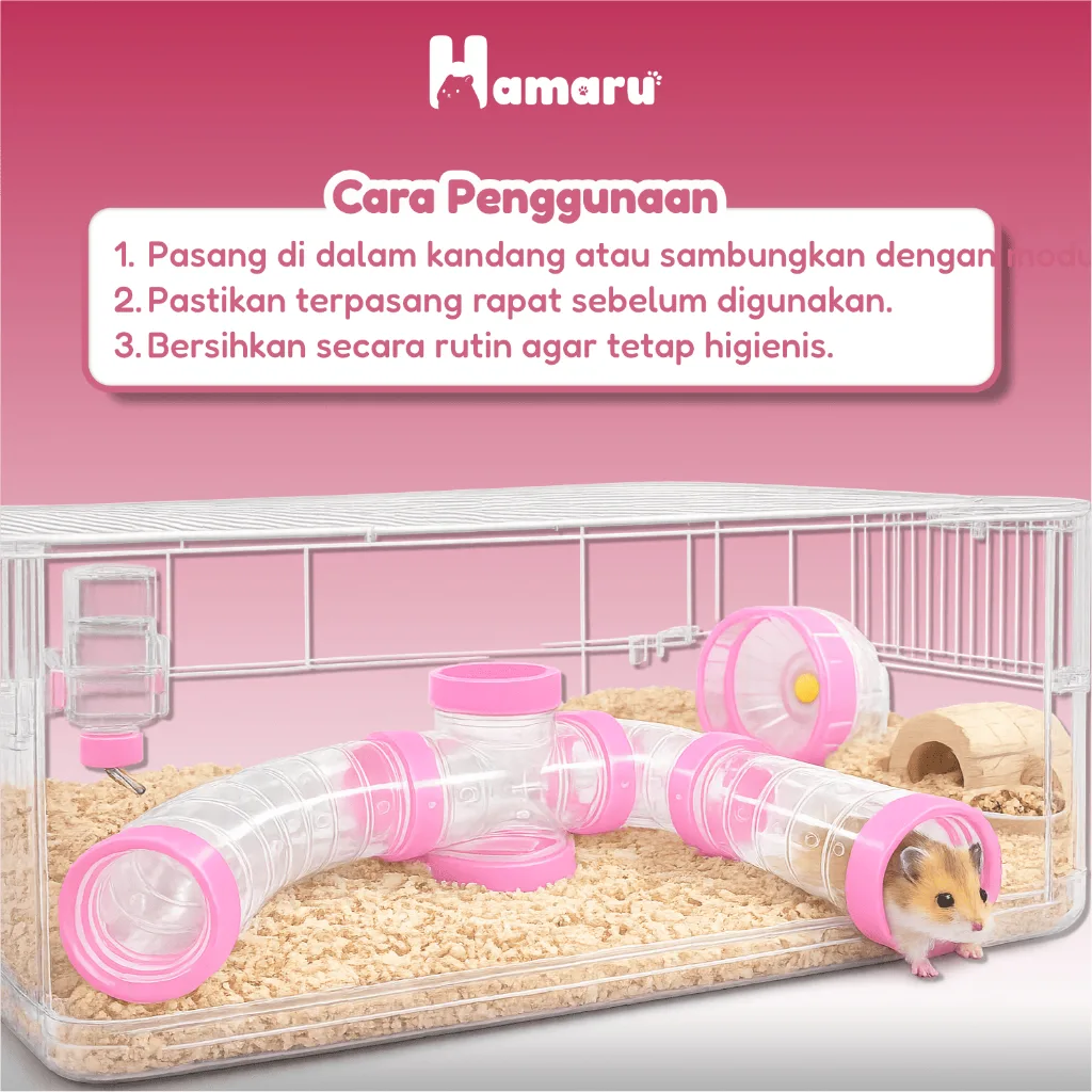 Hamaru Hamster Tunnel Transparant Sambungan Terowongan Hamster Transparan Aksesoris Mainan Kandang