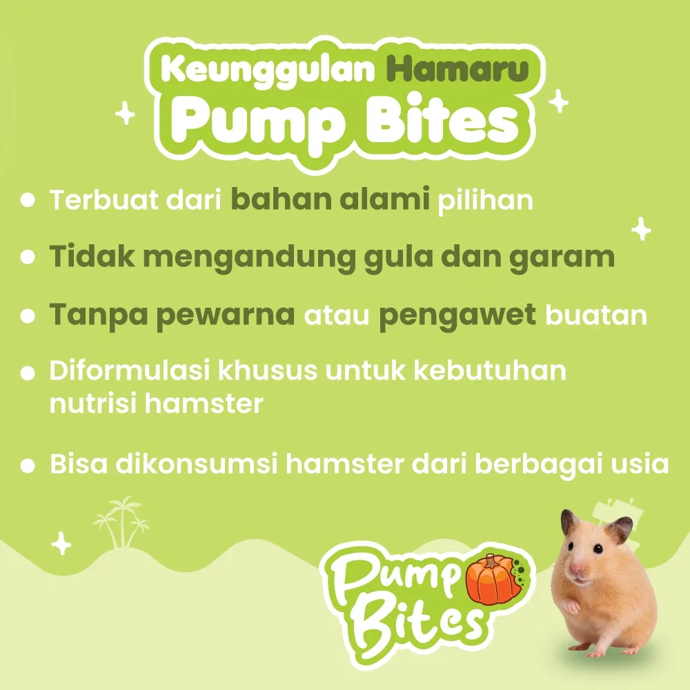 HAMARU Pump Bites Snack Makanan Hamster Biji Labu Camilan Sehat Tinggi Protein 50g  Marmut