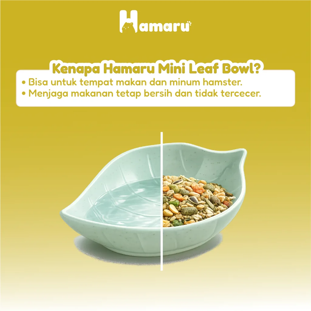 Hamaru Mini Leaf Bowl Tempat Makan Hamster Hewan Kecil Mangkok Mini Bentuk Daun Food Grade