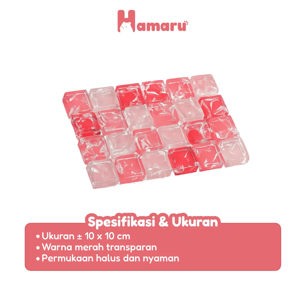 Hamaru Ice Cooling Pad Hamster Alas Dingin Summer Mat Hamster Hewan Kecil - Red