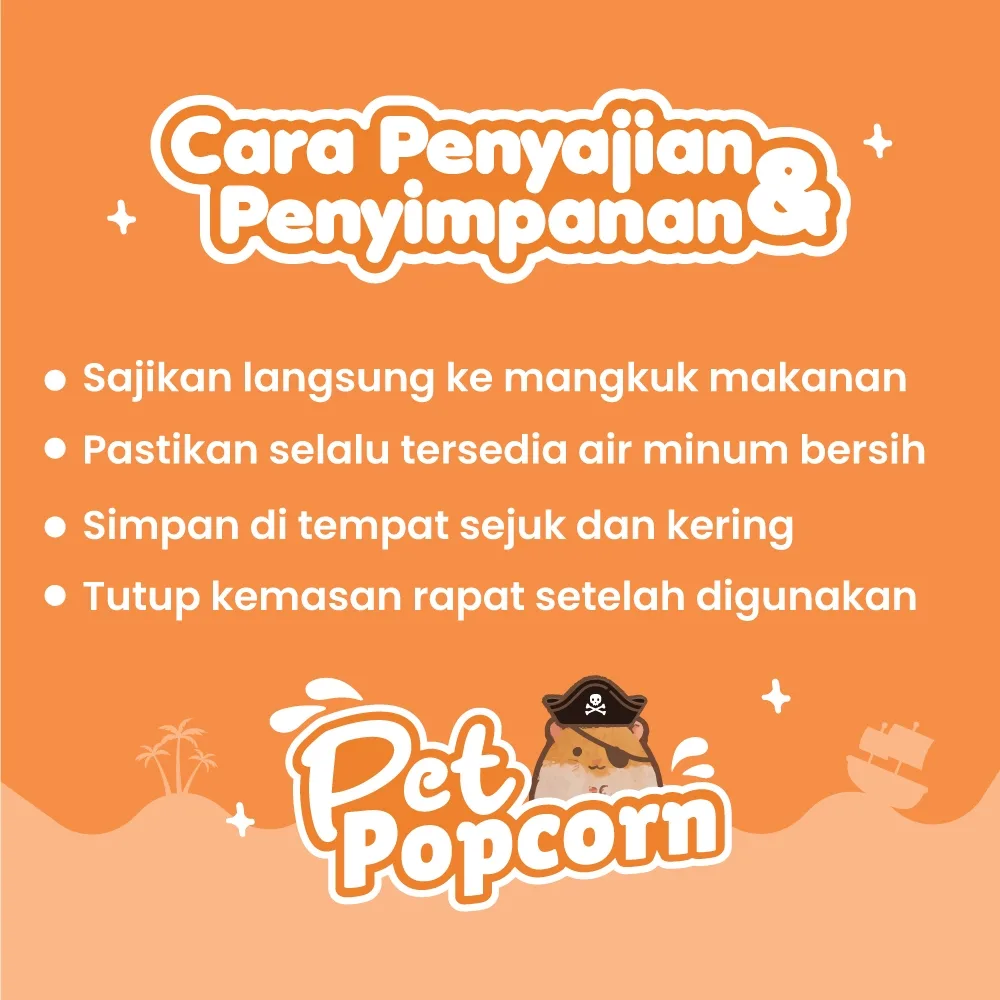 HAMARU Pet Popcorn Makanan Hamster Snack Camilan Jagung Pop Pakan Sehat 10g