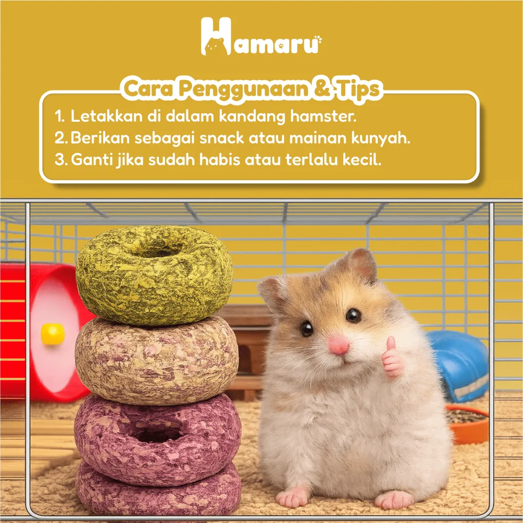 Hamaru Dispenser Jumbo Tempat Makan dan Minum Hamster Kapasitas Besar Transparan Praktis