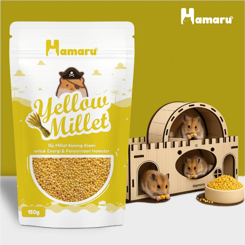 Hamaru Yellow Millet Biji Millet Kuning Alami Pakan Harian Natural Hamster Marmut Kecil - 150g