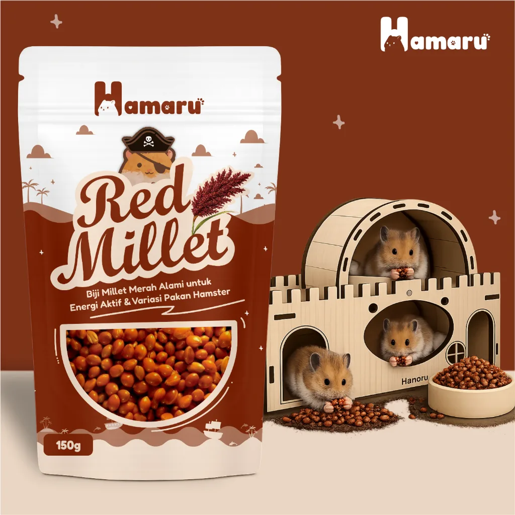 Hamaru Red Millet Biji Millet Merah Alami Pakan Harian Natural Hamster Marmut Kecil - 150g