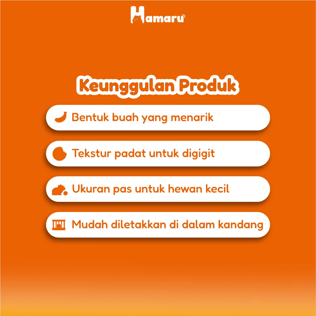 Hamaru Gnawing Buah Jeruk Mainan Gigit Chew Toy Hamster Sugar Glider Marmut Hewan kecil