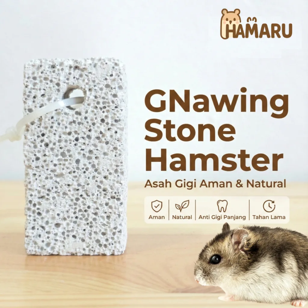 Hamaru Gnawing Stone Hamster – Batu Gigi Hamster Premium Untuk Asah Gigi, Aman, Natural