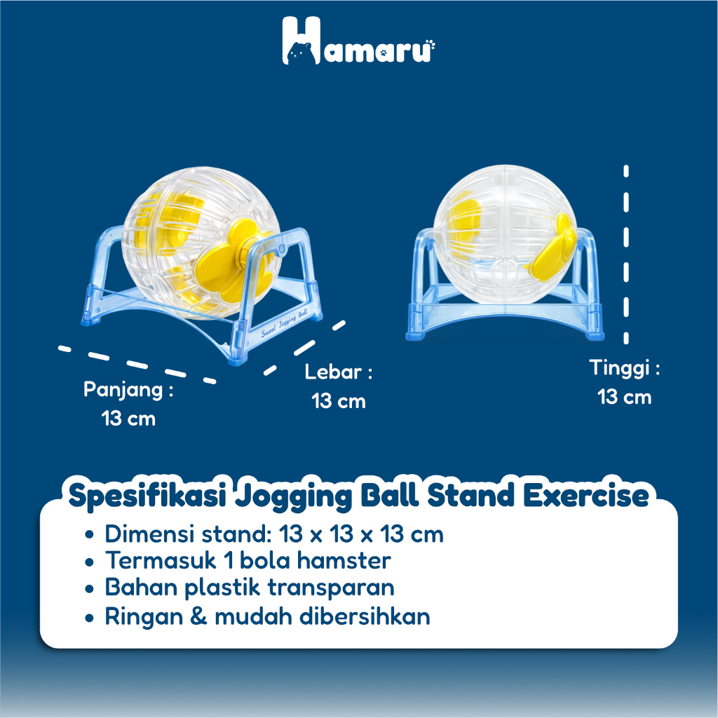 Hamaru Jogging Ball Stand Exercise Bola Lari Hamster Mainan Olahraga Hamster Hewan Kecil