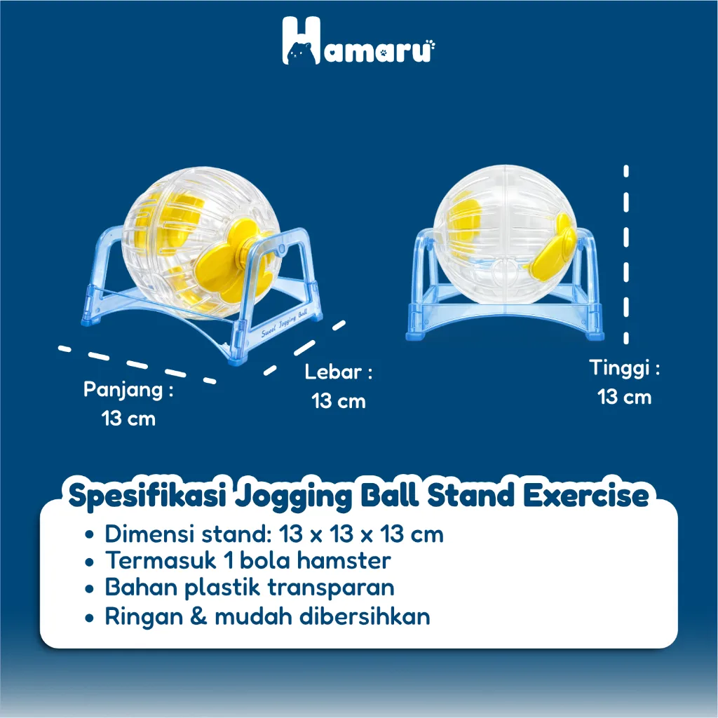 Hamaru Jogging Ball Stand Exercise Bola Lari Hamster Mainan Olahraga Hamster Hewan Kecil